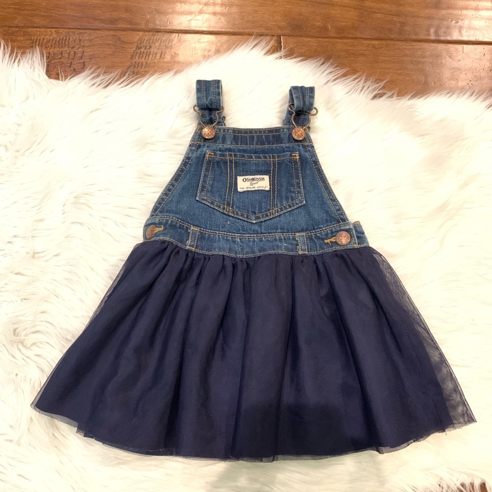 OshKosh B’gosh Overall Tulle Dress Size 2T Blue